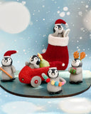 Felt Penguin With Festoon Light Bulbs - Tara Treasures
