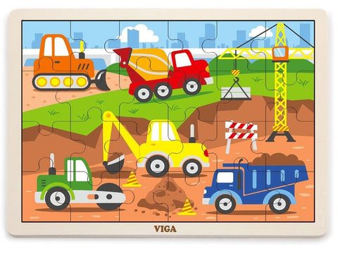 Viga Construction Vehicles Puzzle 24pc