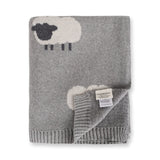Viverano Organic Jacquard Knit Baby Blanket - 3D Grey Woolly Lamb