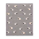 Viverano Organic Jacquard Knit Baby Blanket - 3D Grey Woolly Lamb