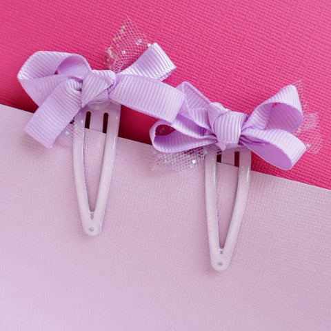 Lauren Hinkley Hair Clips - Lavender Mini Grosgrain