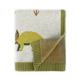 Viverano Organic Jacquard Knit Baby Blanket - Green Dinosaur