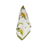 Viverano Organic Jacquard Knit Baby Blanket - Green Dinosaur