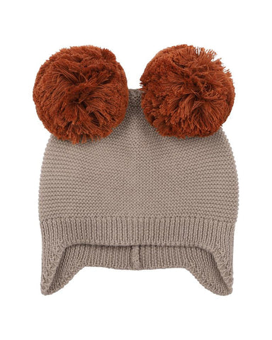 Bebe Eli Pom Pom Knitted Beanie - 3-9m