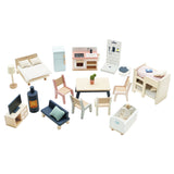Le Toy Van Wooden Dolls House Furniture - Starter Set 35pc