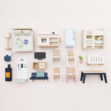 Le Toy Van Wooden Dolls House Furniture - Starter Set 35pc