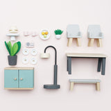Le Toy Van Wooden Dolls House Furniture - Dining Room 18pc