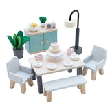 Le Toy Van Wooden Dolls House Furniture - Dining Room 18pc