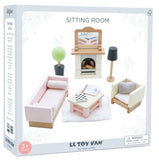 Le Toy Van Wooden Dolls House Furniture - Sitting Room 19pc
