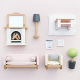 Le Toy Van Wooden Dolls House Furniture - Sitting Room 19pc