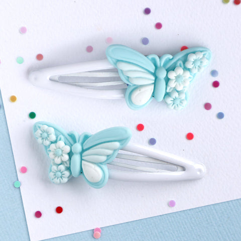 Lauren Hinkley Hair Clips - Mint Blue Butterfly