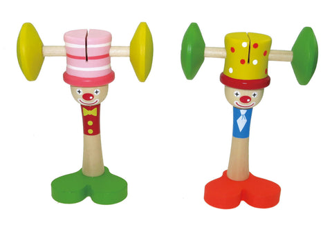 Wooden Clown Head Banger Rattle