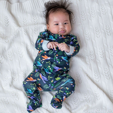 Emotion & Kids Hummingbirds Zip Onesie with Feet