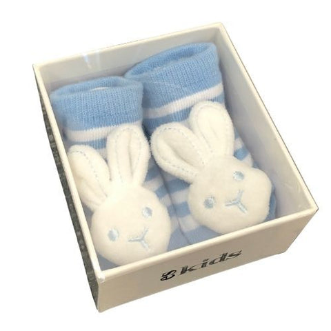 ES Kids Baby Socks with Bunny Rattles (0-6m)