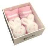 ES Kids Baby Socks with Bunny Rattles (0-6m)