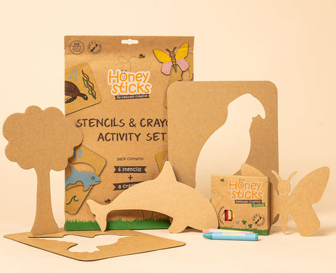 Honeysticks Jumbo Stencils & Crayons Activity Set