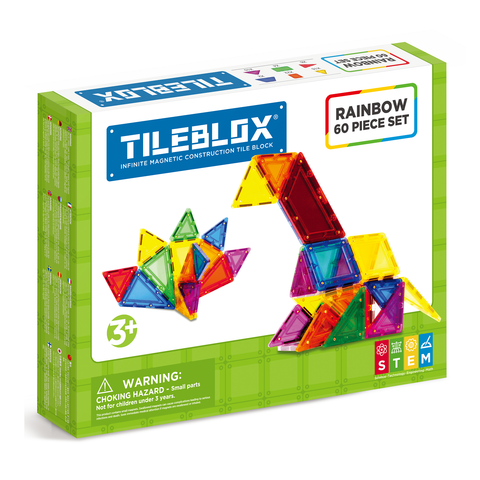 TileBlox Rainbow 60 Set Magnetic Tiles