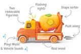 Wanborns Wooden Mixer Truck with Blocks Sound and Light