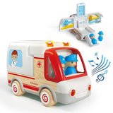 Wanborns Wooden Ambulance with Sound and Light