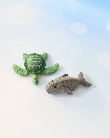 Waru and Dhangal – Sea Turtle & Dugong Finger Puppets Set