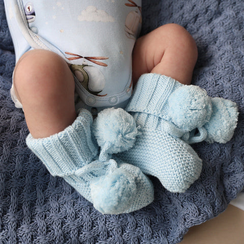 Snuggle Hunny Organic Cotton Knit Booties (Assorted Colours)