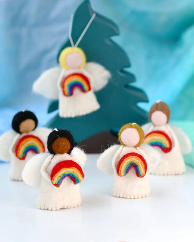 Felt Waldorf Diversity Angel with Rainbow