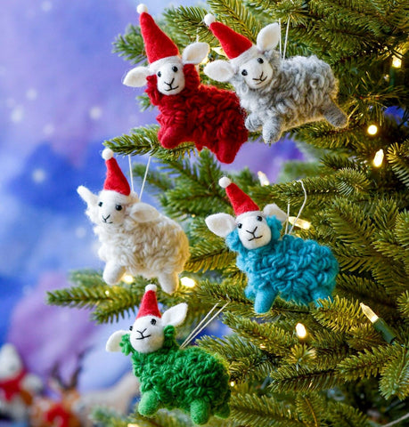 Tara Treasures Felt Sheep Christmas Ornament