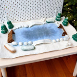 Tara Treasures Large Snow Ice Rink Felt Play Mat Playscape