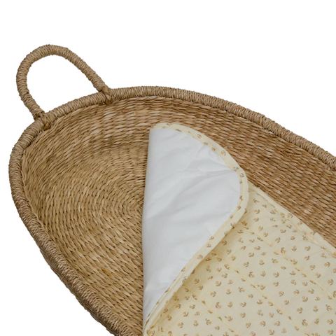 Olli Ella Luxe Organic Cotton Changing Basket Liner Leafed Mushroom