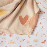 Living Textiles Jacquard Baby Blanket - Bohemian Bliss/Hearts