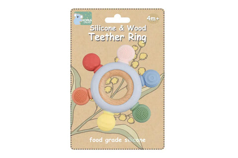 Koala Dream Silicone & Wood Teether Ring