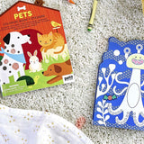 Petit Collage Colouring Book & Stickers - Pets