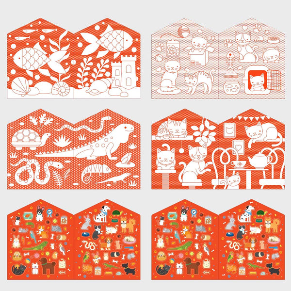 Petit Collage Colouring Book & Stickers - Pets – Warrnambool ...