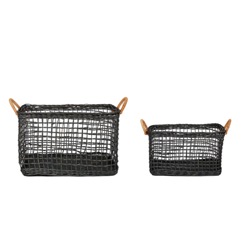 Olli Ella Rattan Ink Cabouche Basket Duo