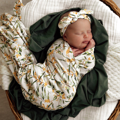 Snuggle Hunny Jersey Wrap & Topknot Set (Assorted Patterns)