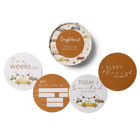 Snuggle Hunny Reversible Milestone Cards (Assorted Colours)