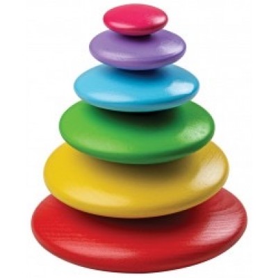 Bigjigs Rainbow Wooden Stacking Pebbles