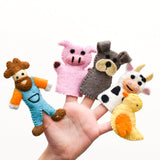 Tara Treasures Finger Puppets - Old MacDonald Farm Animals A (5pc)