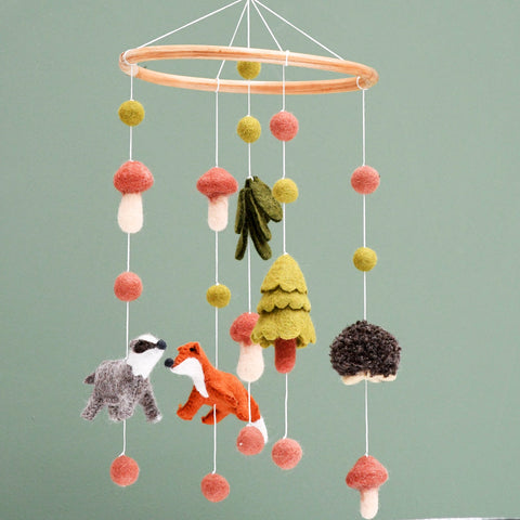 Tara Treasures Baby Mobile - Natural Woodlands