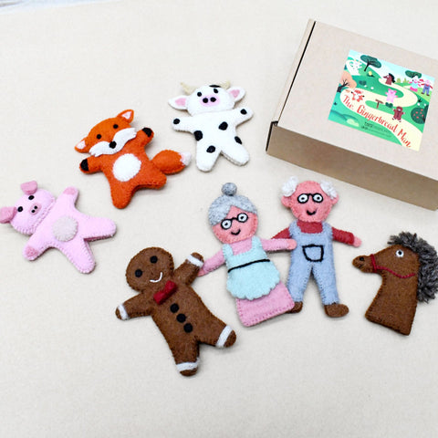 Tara Treasures Finger Puppets - Gingerbread Man Story